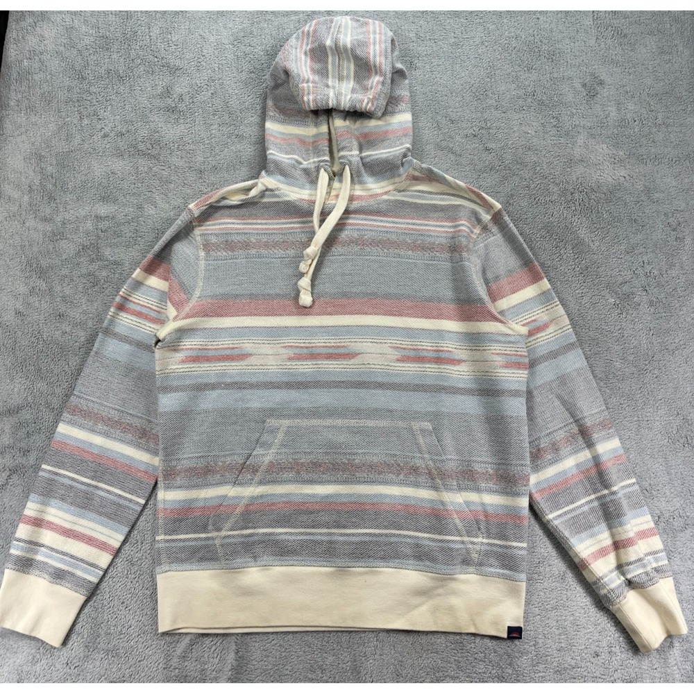 Faherty Hoodie Mens Small Pullover Baja Organic Cotton Striped‎ Sweatshirt Beach